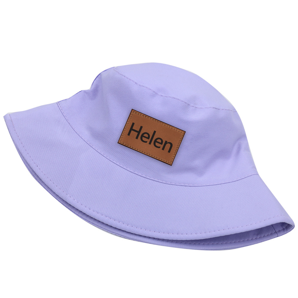 Personalized Kid Leather Patch Bucket Sunbonnet for Comfort & Unique | CWBeach157
