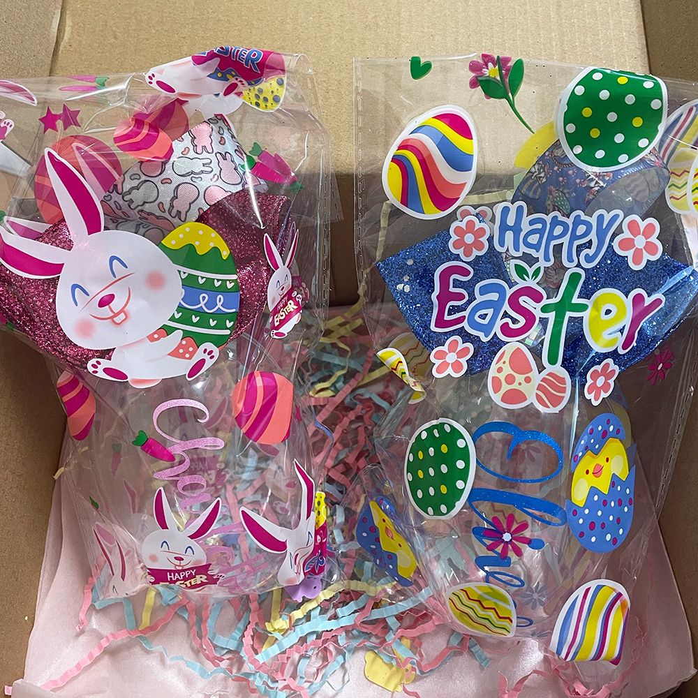 Personalized Shiny Ribbon Bunny Ears Easter Eggs | CWEaster35