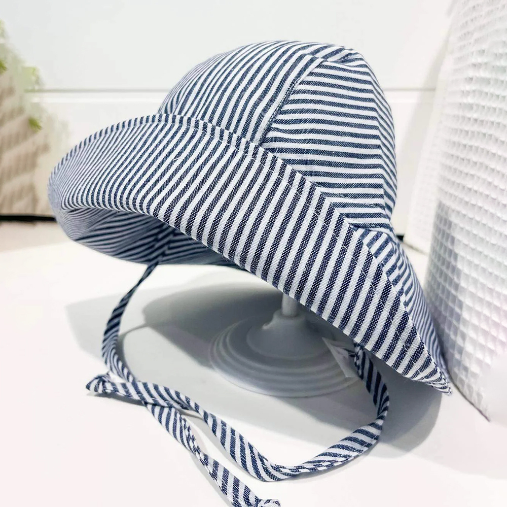 Personalized Embroidery Seersucker Sun Protection Hat | CWBeach161