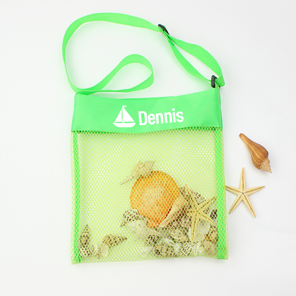 Personalized Seashell Mesh Beach Bag | CWBeach02