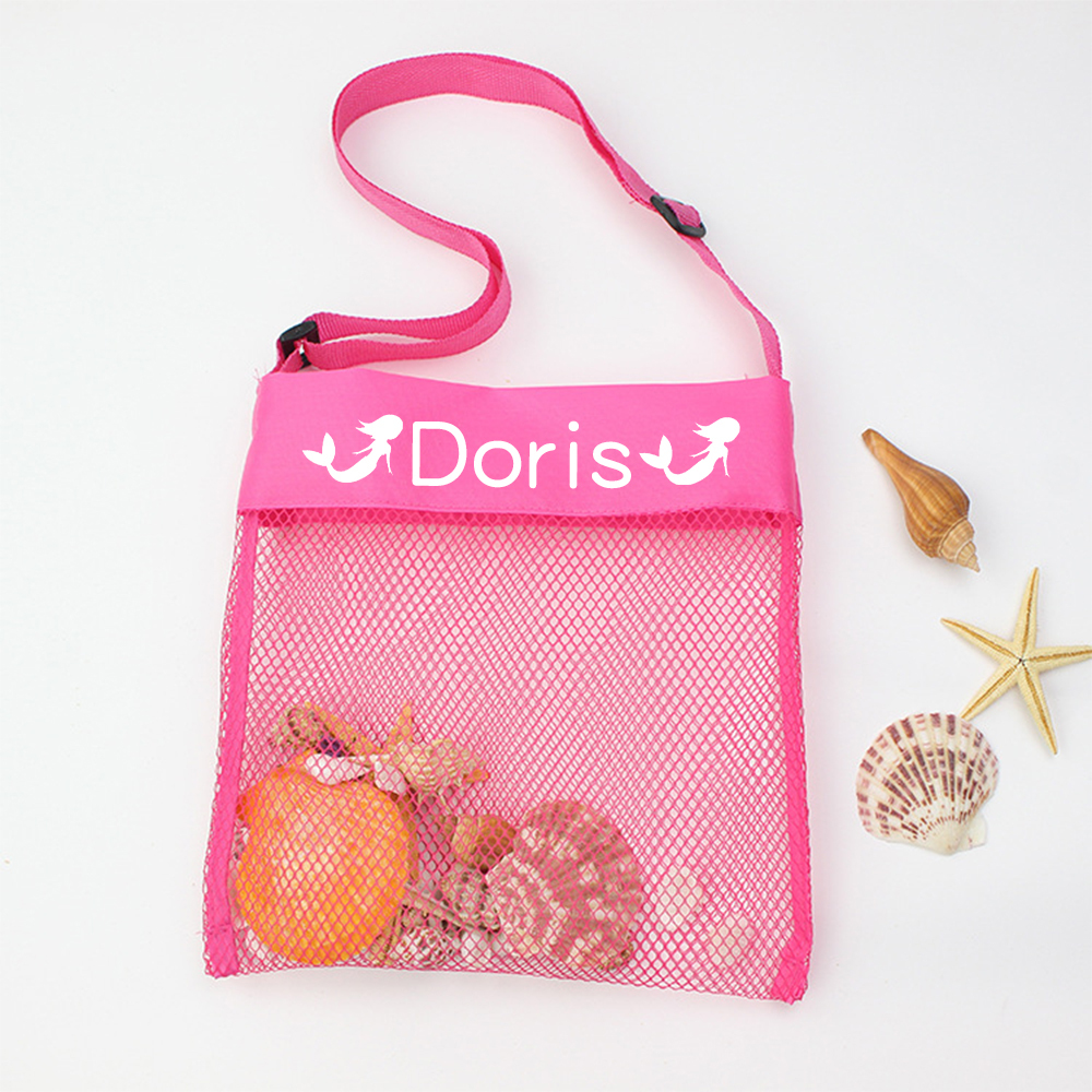 Personalized Lovely Seashell Mesh Beach Bag | CWBeach0201