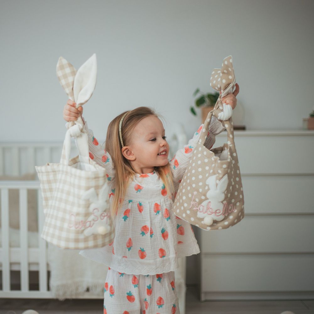 Personalised Embroidered Easter Bunny Basket | CWEaster45