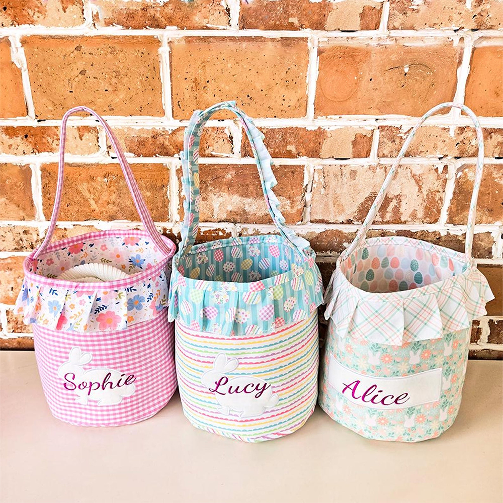 Personalised Embroidered Easter Bunny Basket | CWEaster46