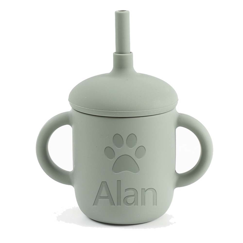 Personalised Baby Food Grade Sippy Silicone Cup | CWBaby5401
