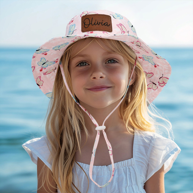 Personalized Leather Patch Cute Bucket Hat for Comfort & Unique | CWBeach174