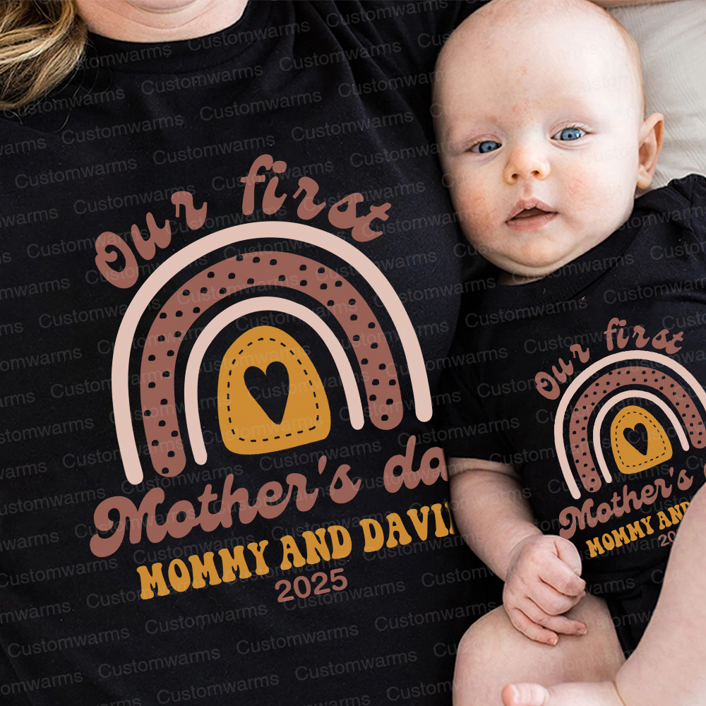Personalized First Mother's Day Mommy and Baby Outfit | CWFamily31