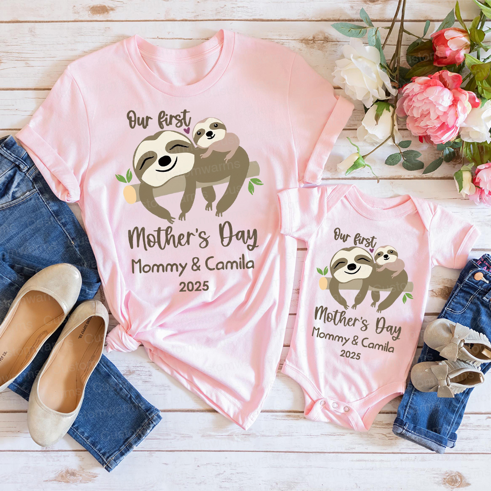 Personalized First Mother's Day Mommy and Baby Outfit | CWFamily33