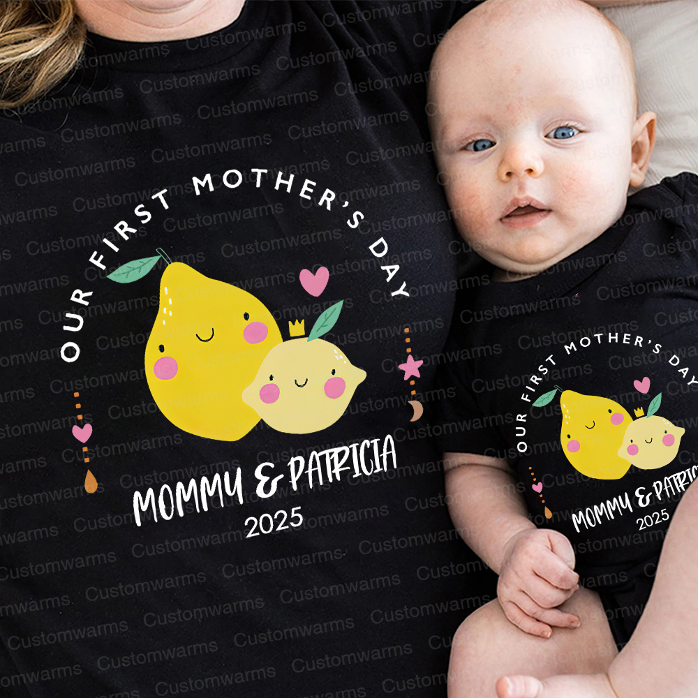 Personalized First Mother's Day Mommy and Baby Outfit | CWFamily22
