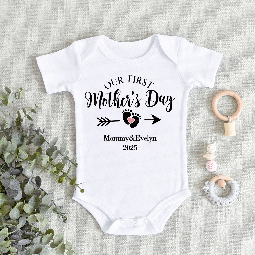 Personalized First Mother's Day Mommy and Baby Outfit | CWFamily23