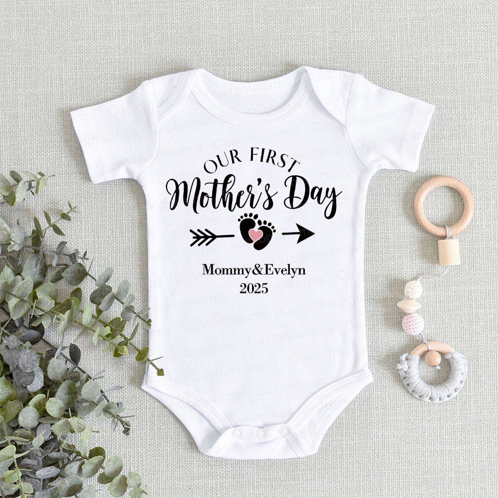 Personalized First Mother's Day Mommy and Baby Outfit | CWFamily23
