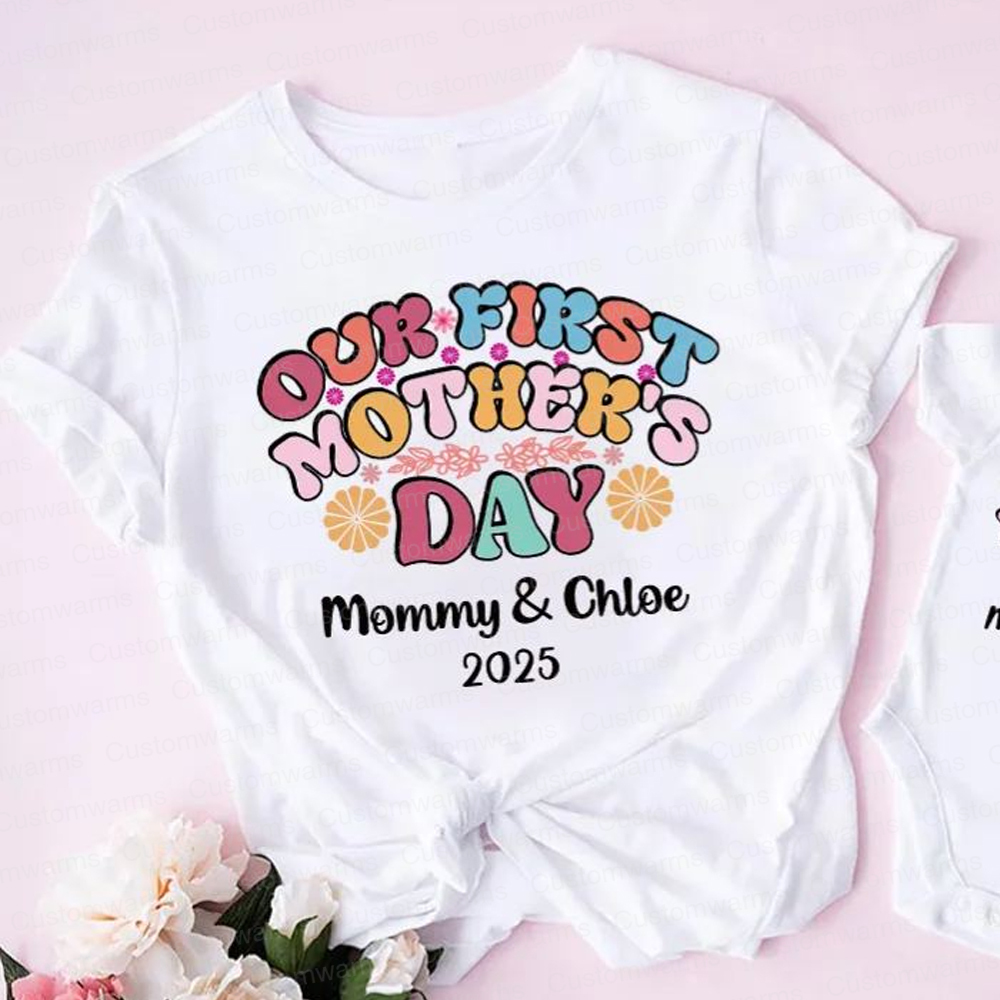 Personalized First Mother's Day Mommy and Baby Outfit | CWFamily24