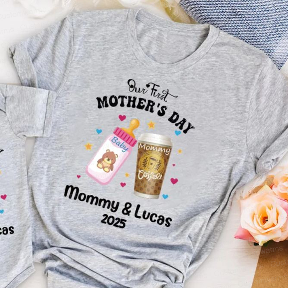 Personalized First Mother's Day Mommy and Baby Outfit | CWFamily25