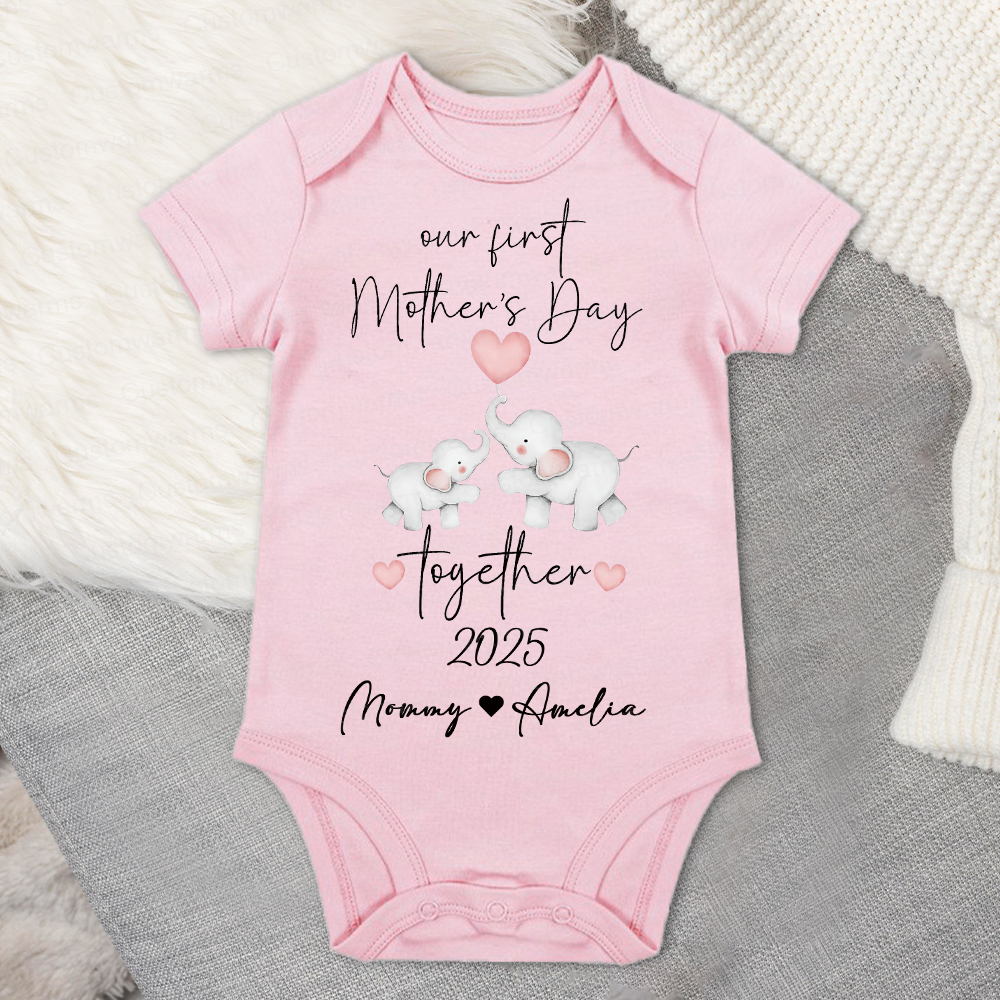 Personalized First Mother's Day Mommy and Baby Outfit | CWFamily26
