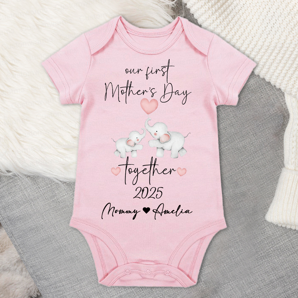 Personalized First Mother's Day Mommy and Baby Outfit | CWFamily26