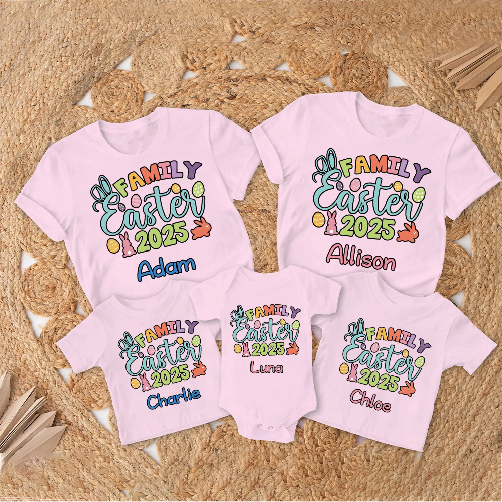 Personalized Family Happy Easter Matching Shirt | CWEaster65