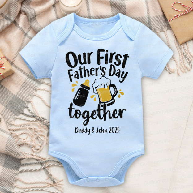 Personalized First Father's Day Daddy and Baby Outfit | CWFamily42