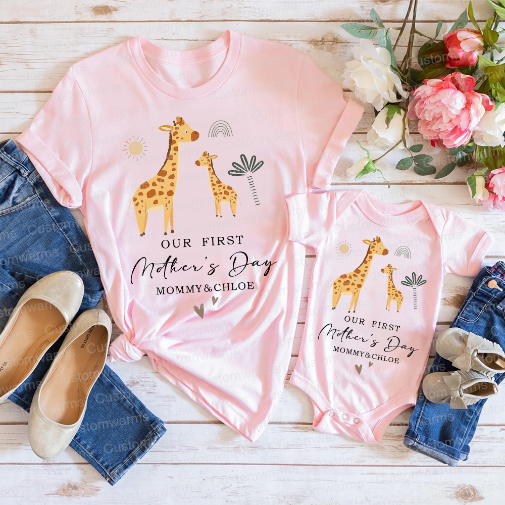 Personalized First Mother's Day Mommy and Baby Outfit | CWFamily28