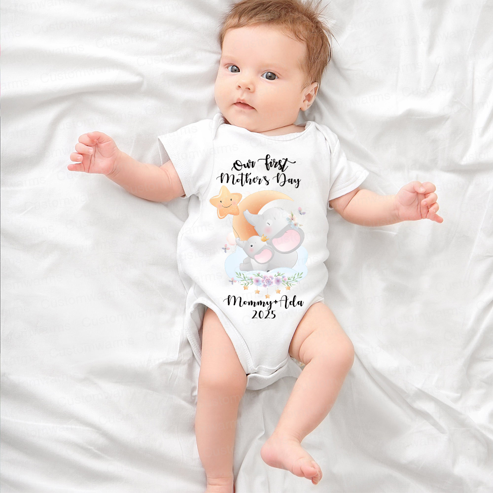 Personalized First Mother's Day Mommy and Baby Outfit | CWFamily41