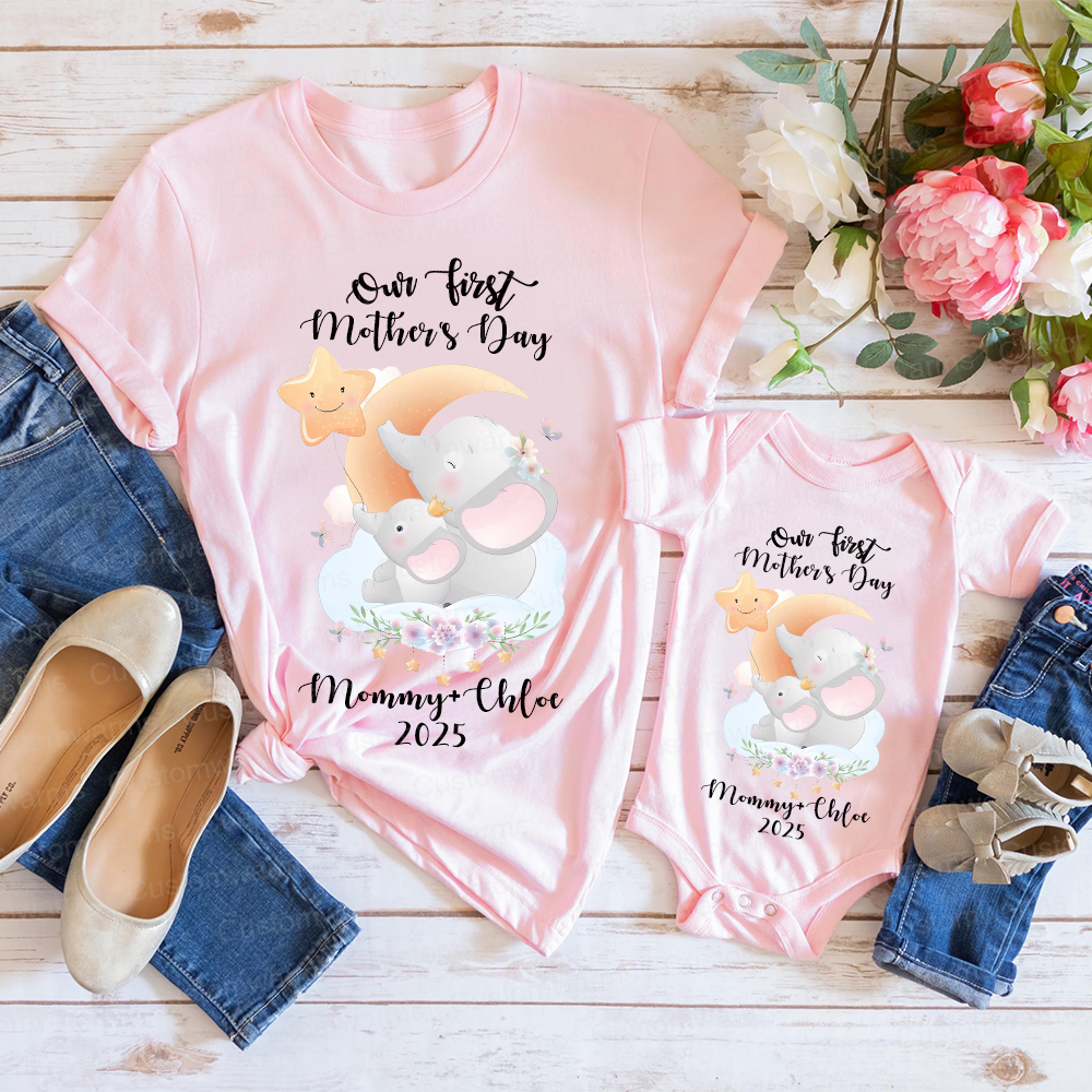 Personalized First Mother's Day Mommy and Baby Outfit | CWFamily41