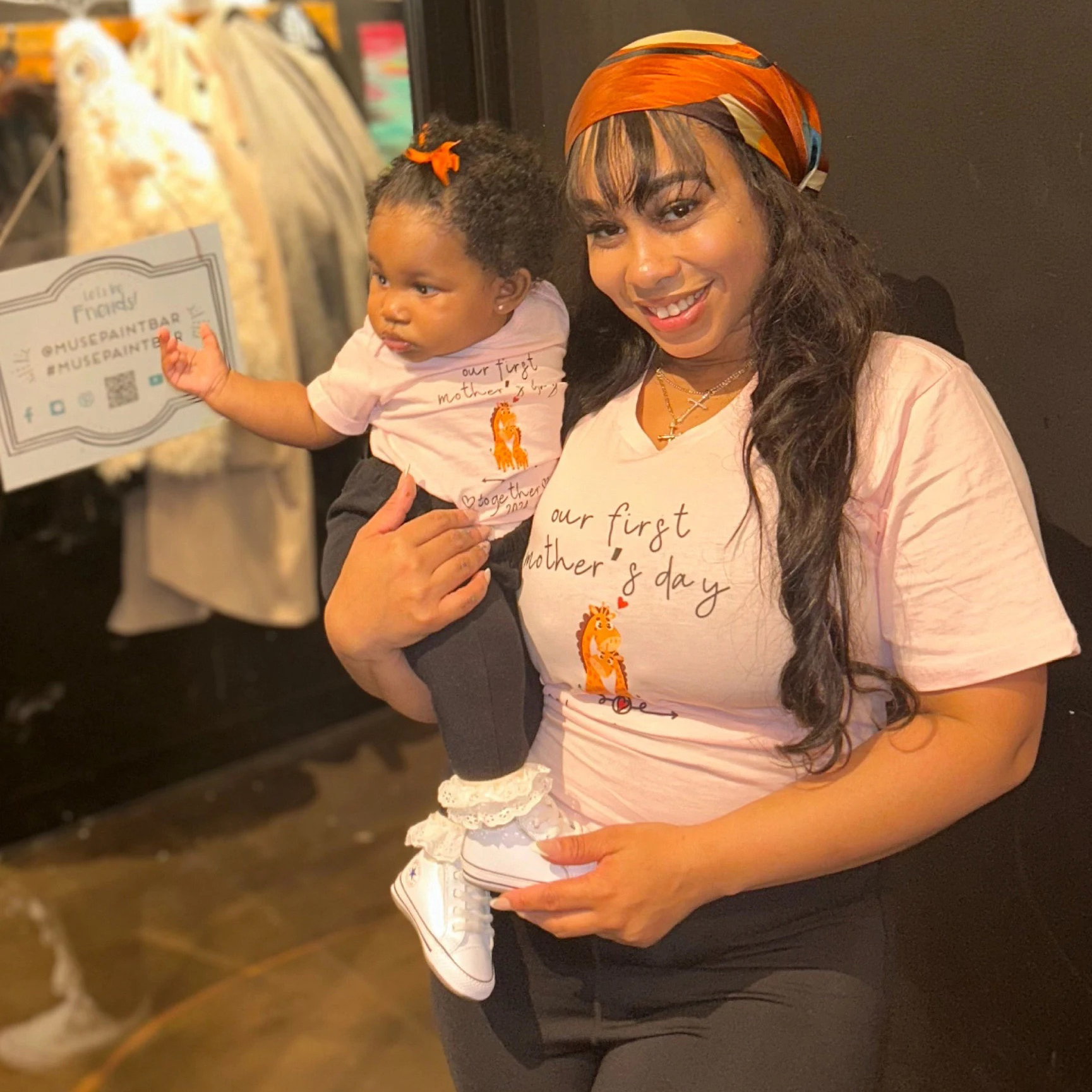 Personalized First Mother's Day Mommy and Baby Outfit | CWFamily43