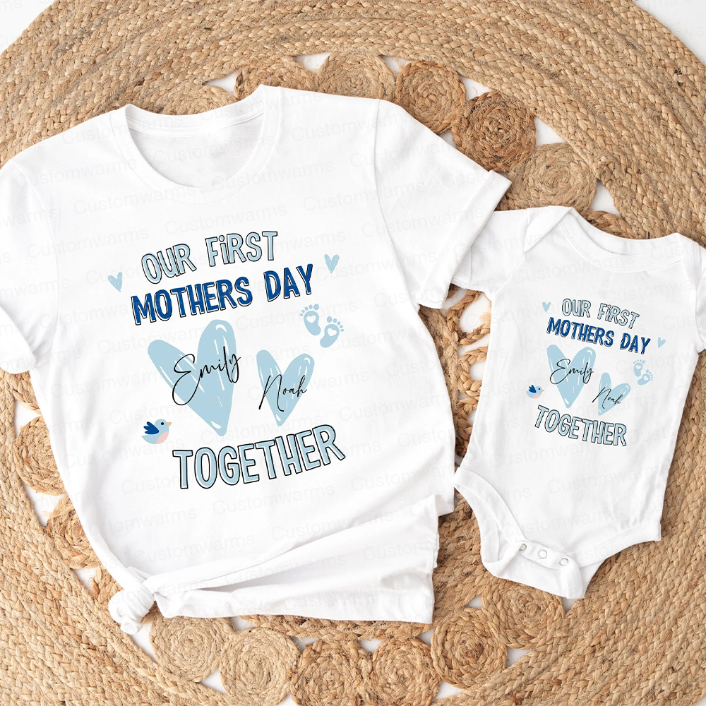 Personalized First Mother's Day Mommy and Baby Outfit | CWFamily47