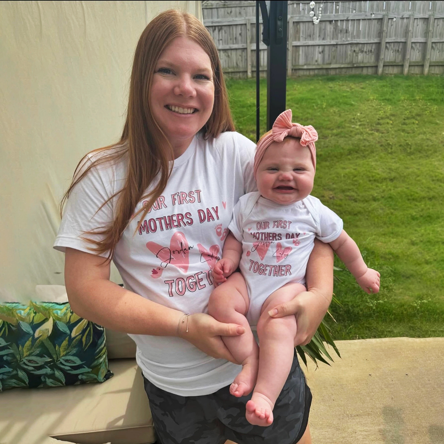 Personalized First Mother's Day Mommy and Baby Outfit | CWFamily47