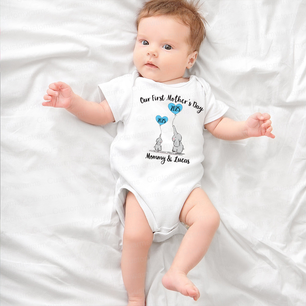 Personalized First Mother's Day Mommy and Baby Outfit | CWFamily48