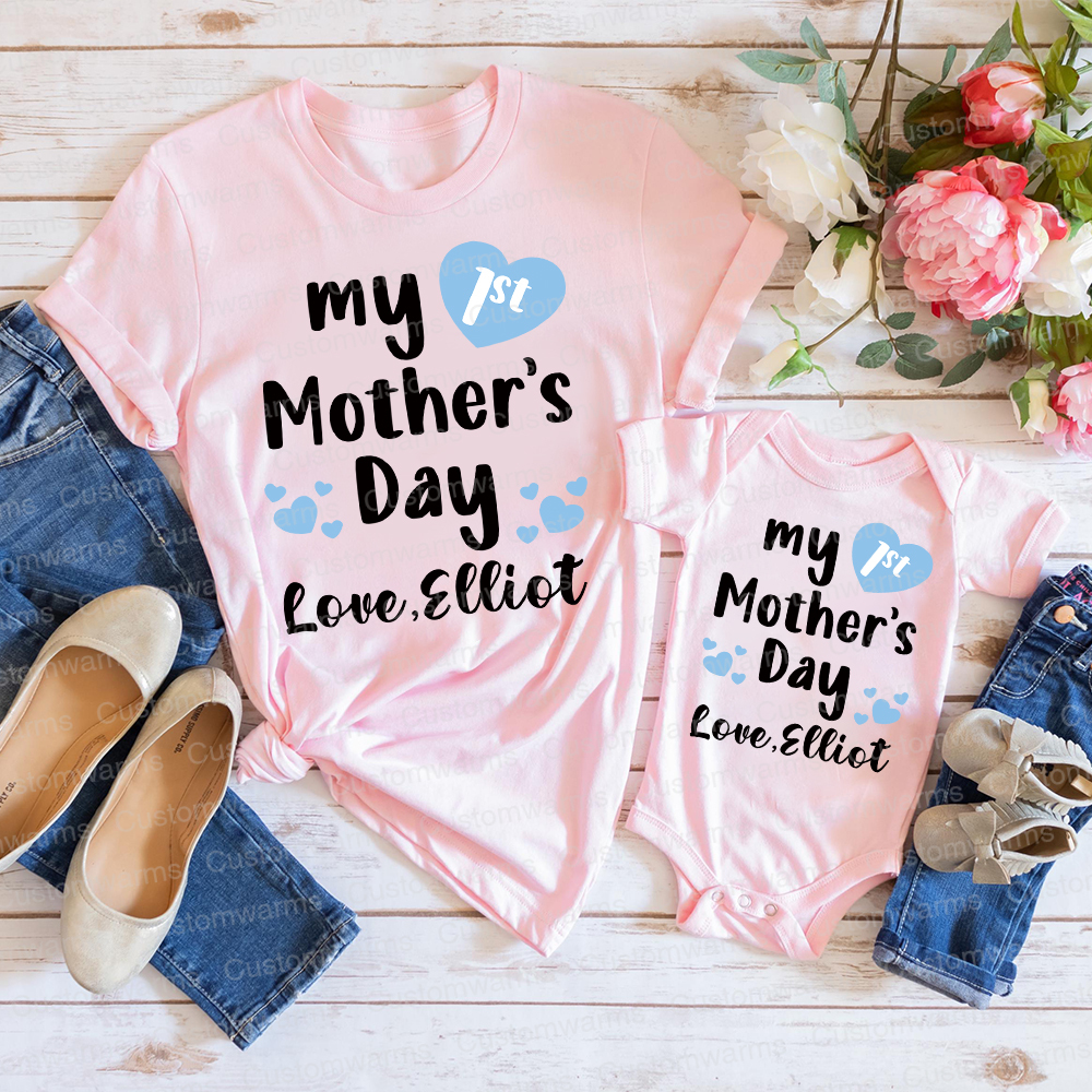 Personalized First Mother's Day Mommy and Baby Outfit | CWFamily49