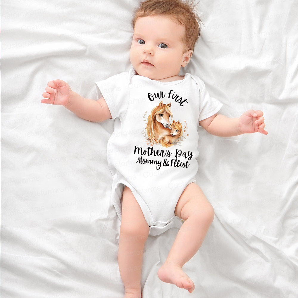 Personalized First Mother's Day Mommy and Baby Outfit | CWFamily51