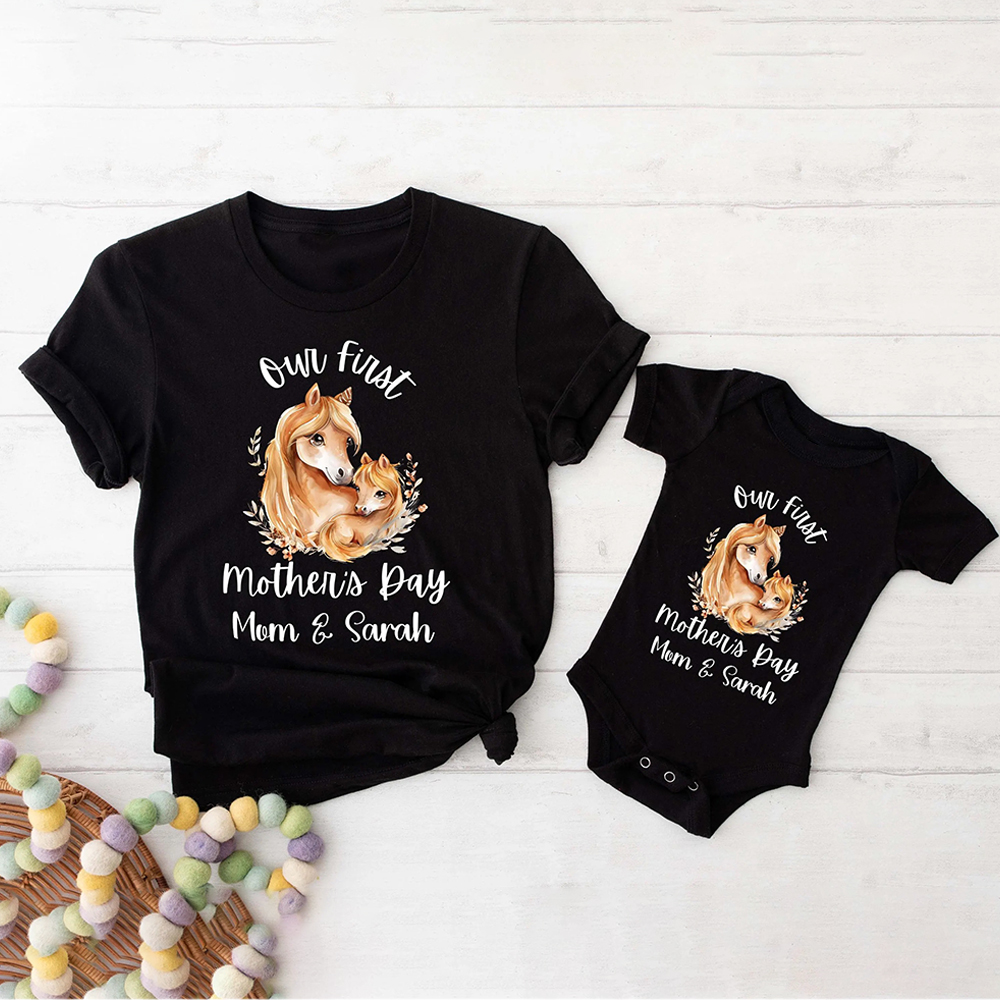 Personalized First Mother's Day Mommy and Baby Outfit | CWFamily51