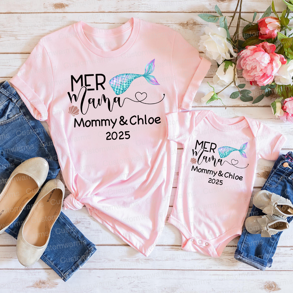 Personalized First Mother's Day Mommy and Baby Outfit | CWFamily52