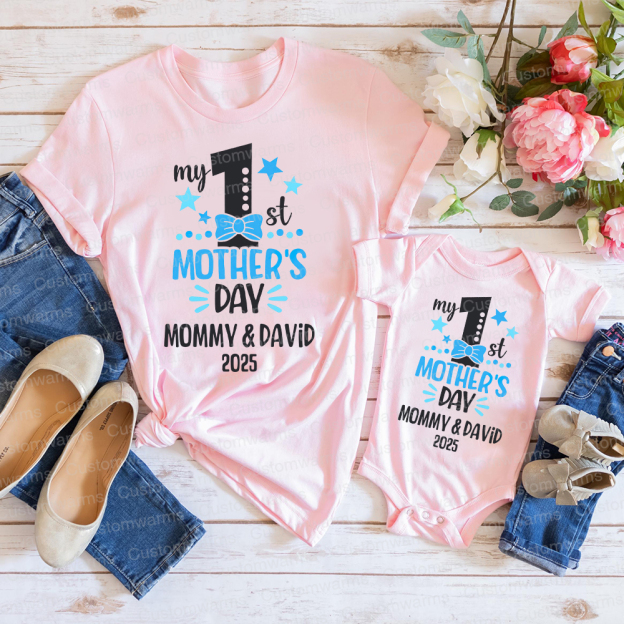 Personalized First Mother's Day Mommy and Baby Outfit | CWFamily53