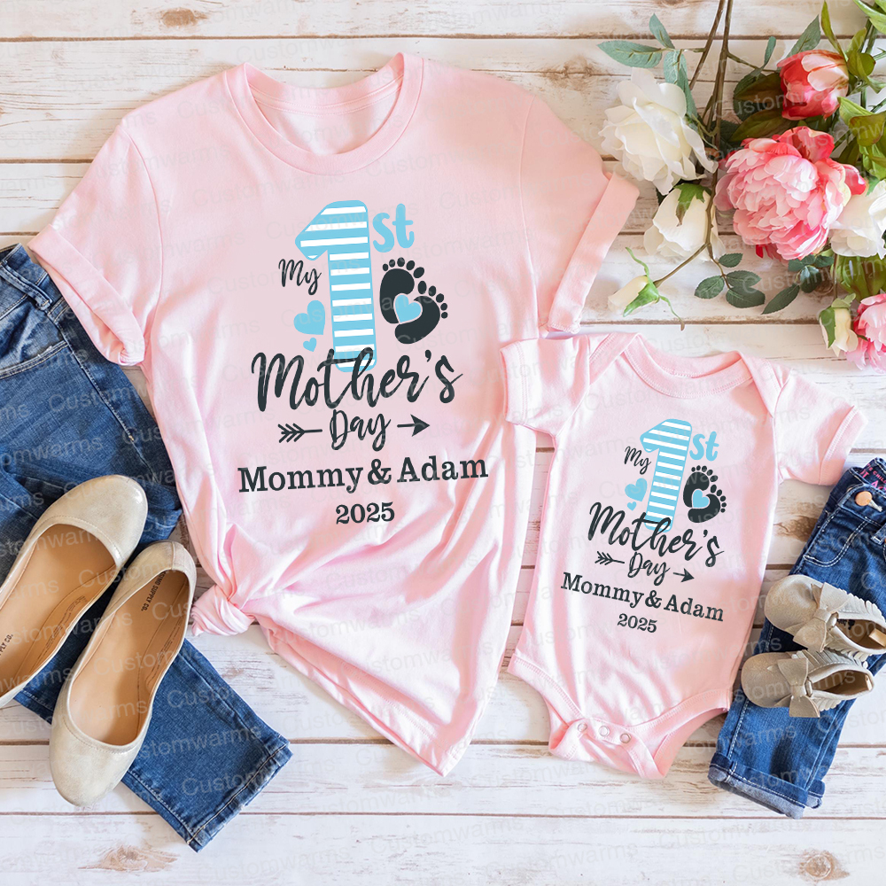 Personalized First Mother's Day Mommy and Baby Outfit | CWFamily54