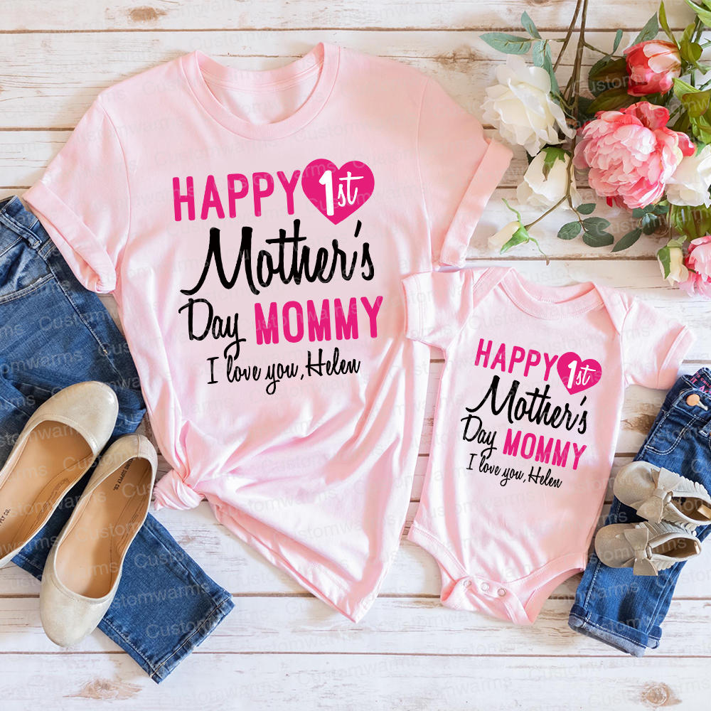 Personalized First Mother's Day Mommy and Baby Outfit | CWFamily56