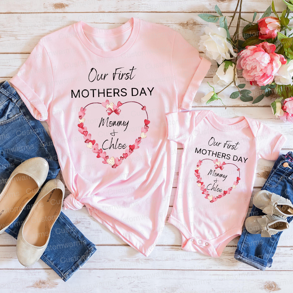 Personalized First Mother's Day Mommy and Baby Outfit | CWFamily59