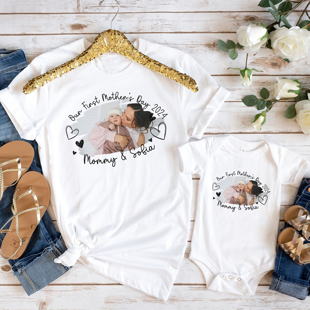 Personalized First Mother's Day Mommy and Baby Outfit | CWFamily60