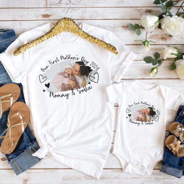 Personalized First Mother's Day Mommy and Baby Outfit | CWFamily60