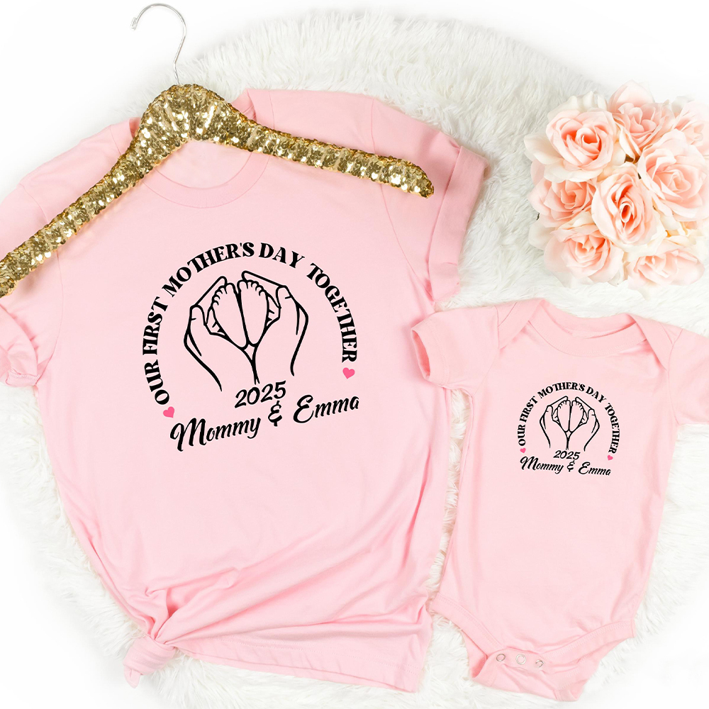 Personalized First Mother's Day Mommy and Baby Outfit | CWFamily63