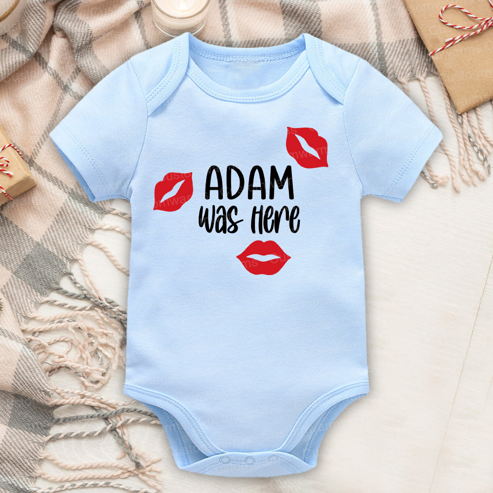 Personalized Baby I Was Here Kisses Romper | CWBaby215