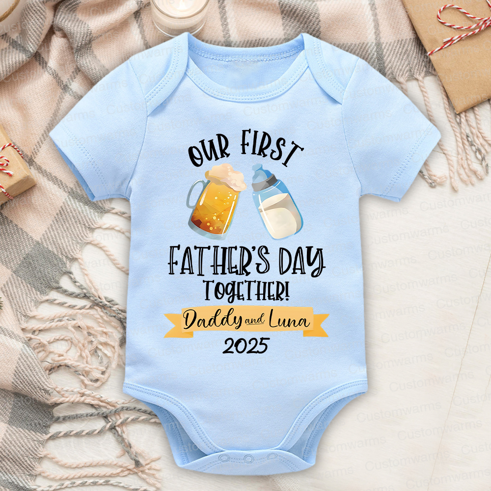 Personalized First Father's Day Daddy and Baby Outfit | CWFamily64