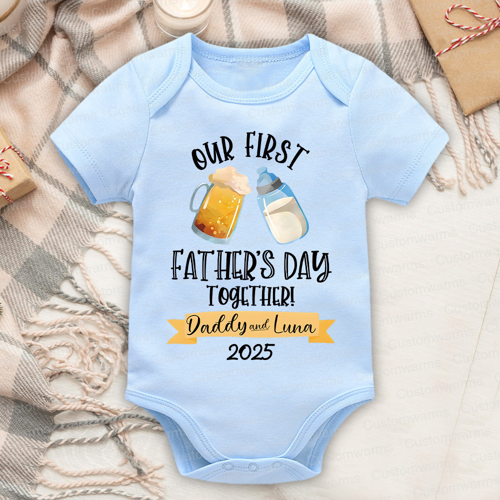 Personalized First Father's Day Daddy and Baby Outfit | CWFamily64
