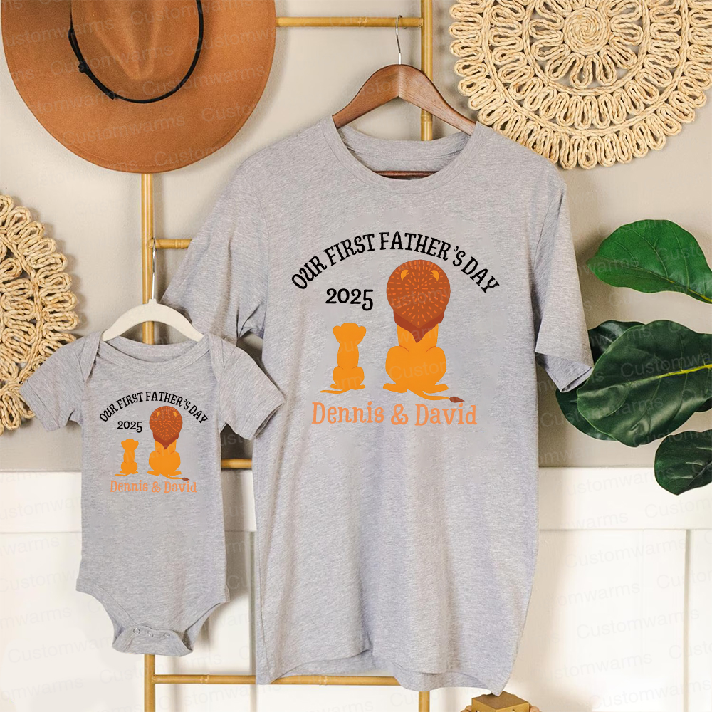 Personalized First Father's Day Daddy and Baby Outfit | CWFamily65