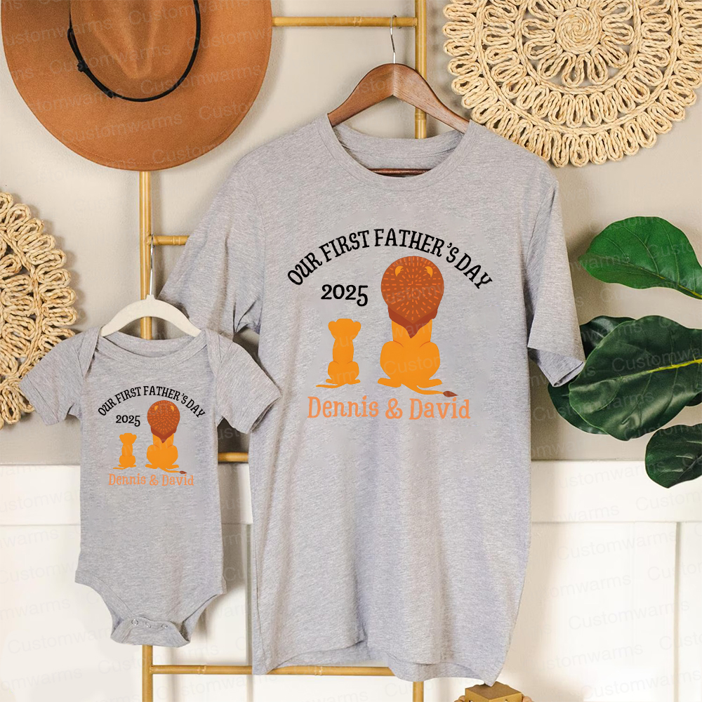 Personalized First Father's Day Daddy and Baby Outfit | CWFamily65