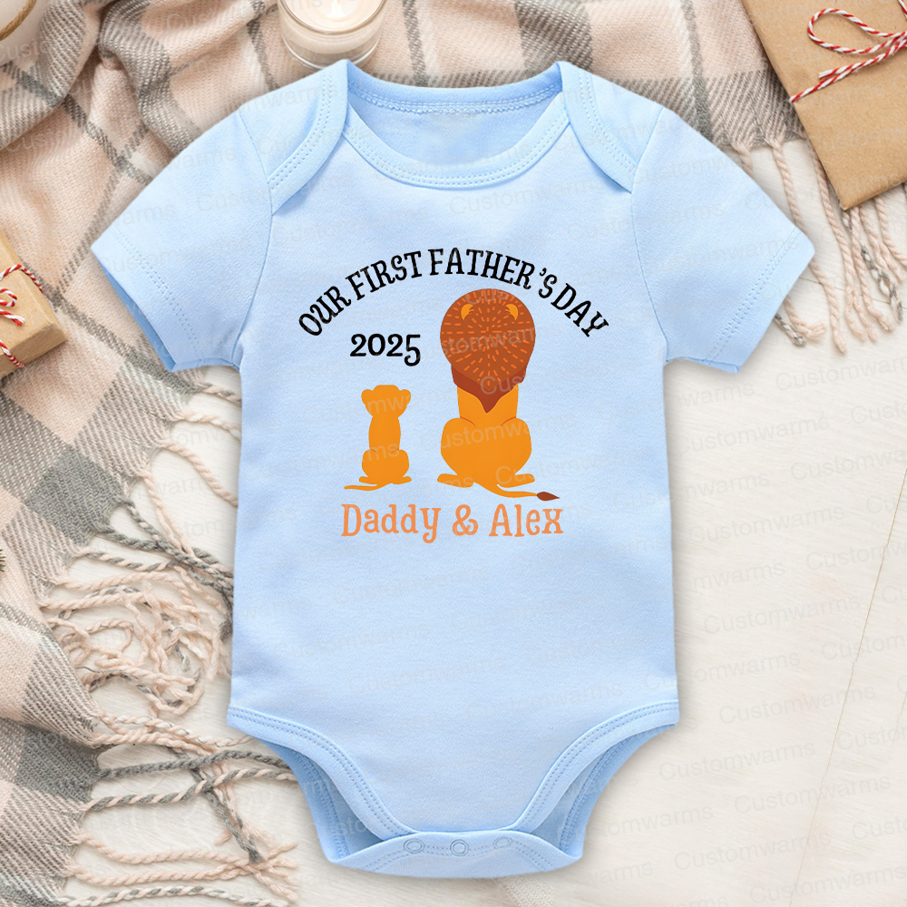 Personalized First Father's Day Daddy and Baby Outfit | CWFamily65