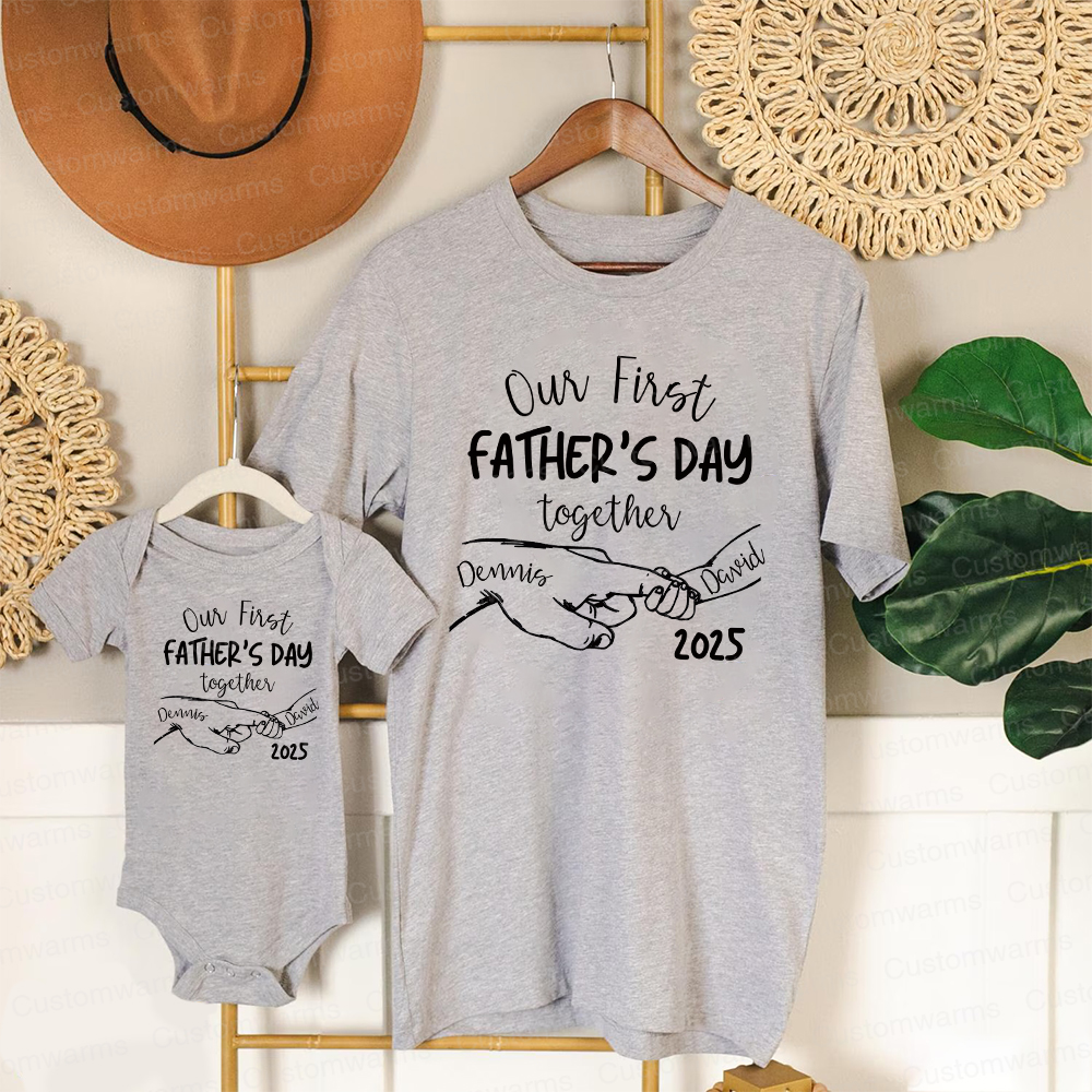 Personalized First Father's Day Daddy and Baby Outfit | CWFamily66