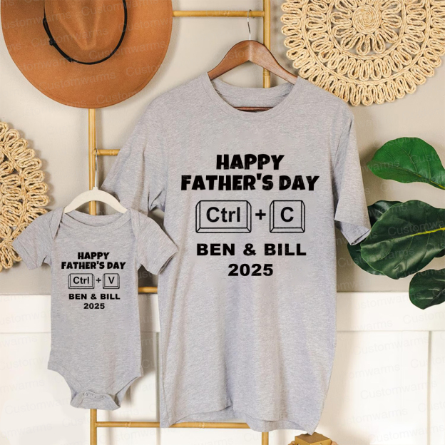Personalized First Father's Day Daddy and Baby Outfit | CWFamily71