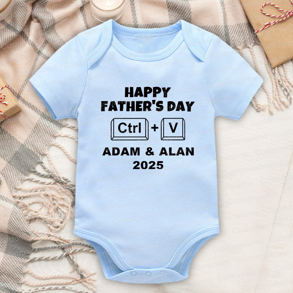 Personalized First Father's Day Daddy and Baby Outfit | CWFamily71