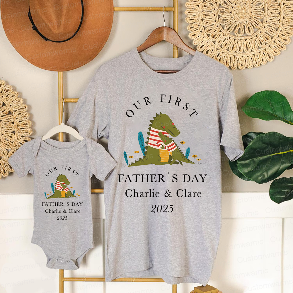 Personalized First Father's Day Daddy and Baby Outfit | CWFamily72