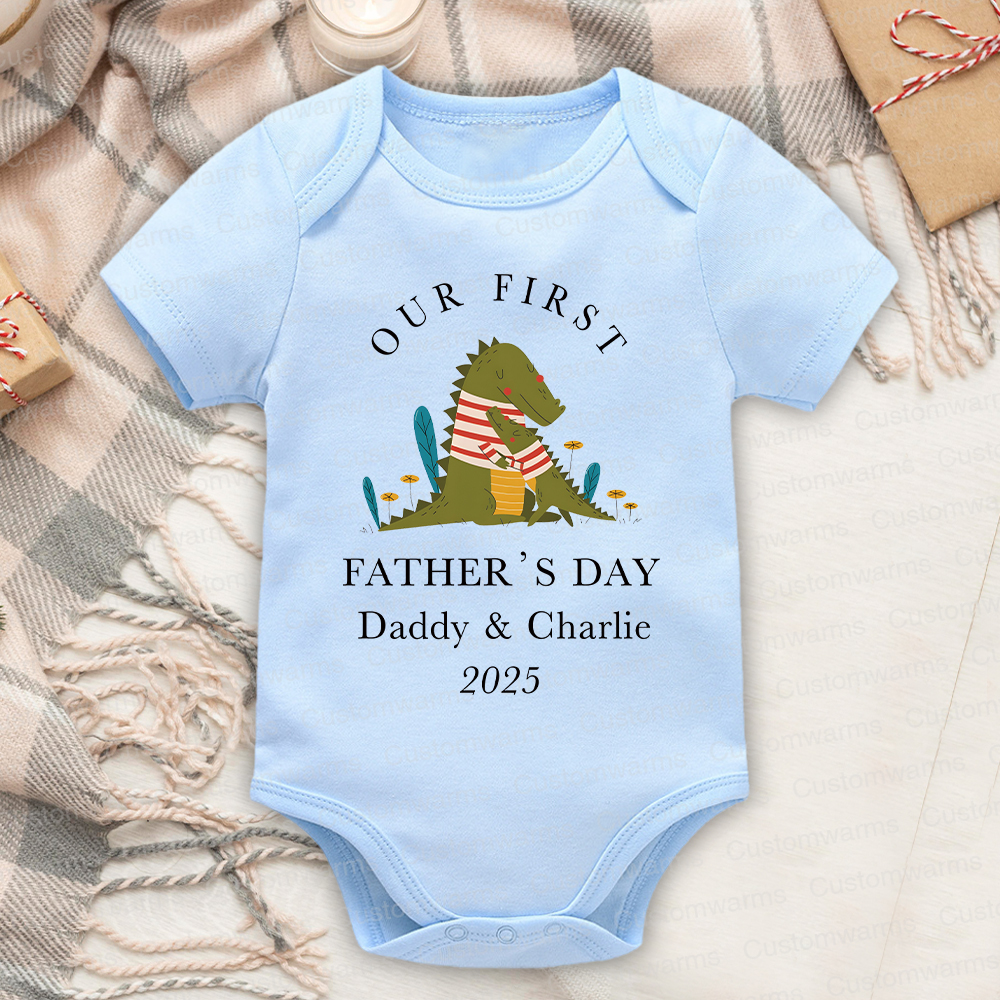 Personalized First Father's Day Daddy and Baby Outfit | CWFamily72