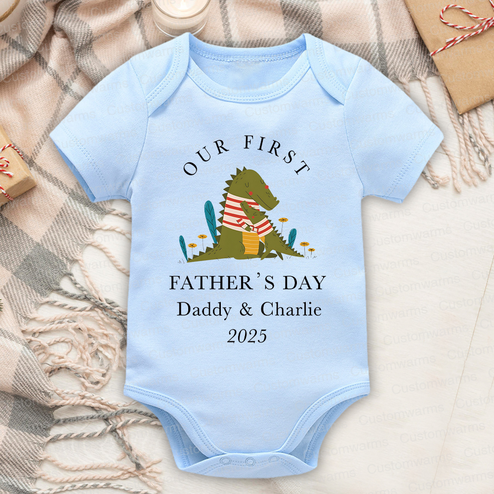Personalized First Father's Day Daddy and Baby Outfit | CWFamily72